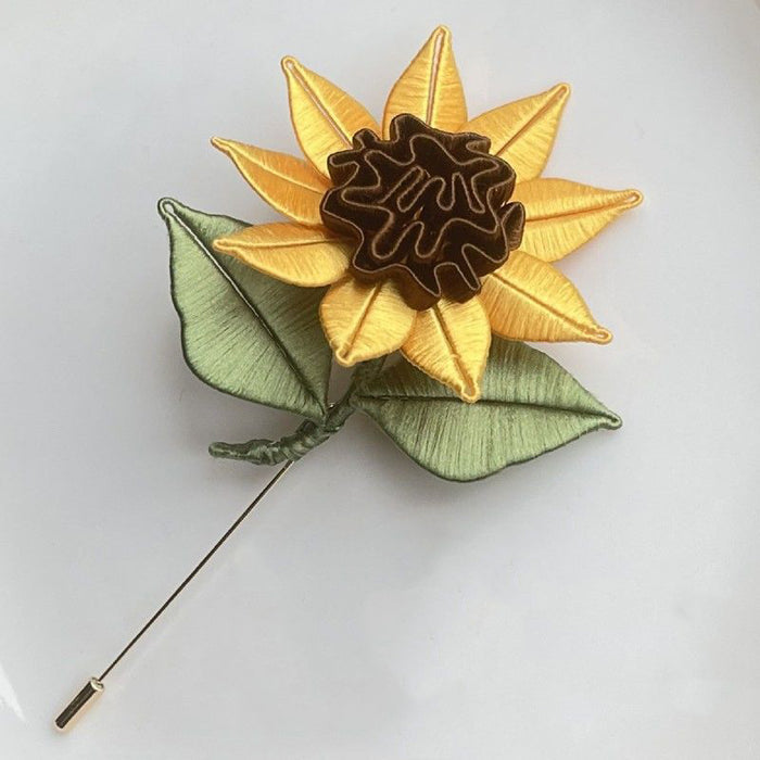 Sunflower Brooch Chanhua Materials Flowers DIY Kit - Include Detailed Video Tutorial