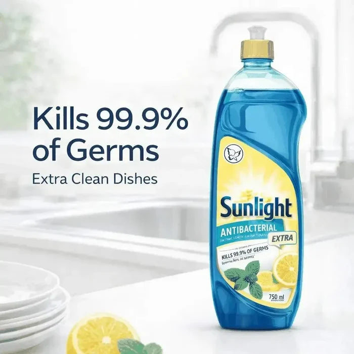 Sunlight Dishwashing Liquid   Anti  Bacterial 750ml promotional image