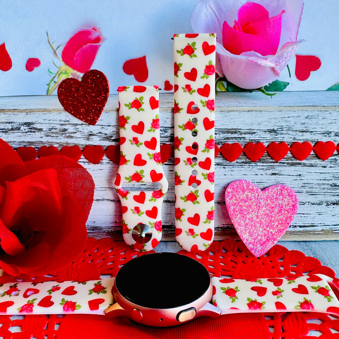 Sweetheart Blooms Print Silicone Band For Samsung Watch