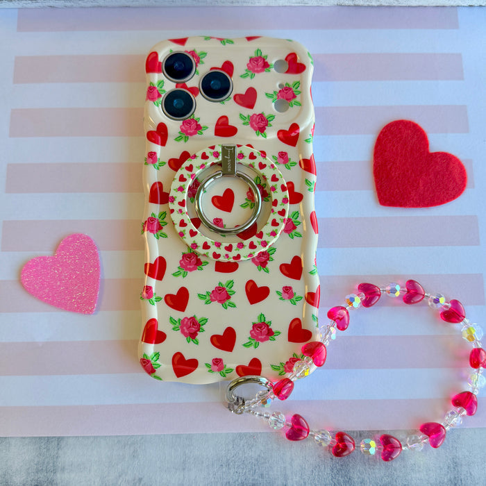 Sweetheart Sparkle Fancy Phone Charm â Sweetheart Sparkle Phone Charm - Red Heart Beaded Phone Wrist Strap Fall head over heels for your phone all over again!