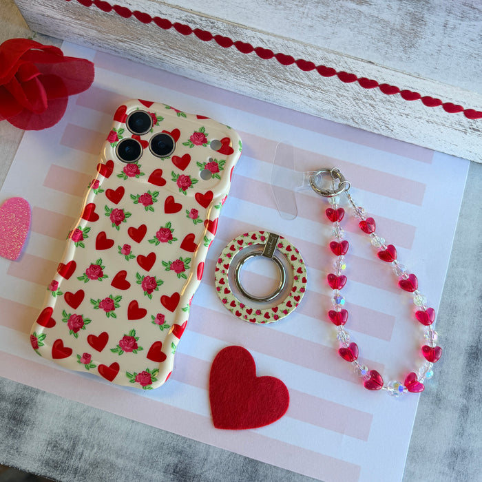 Sweetheart Sparkle Fancy Phone Charm â Sweetheart Sparkle Phone Charm - Red Heart Beaded Phone Wrist Strap Fall head over heels for your phone all over again!
