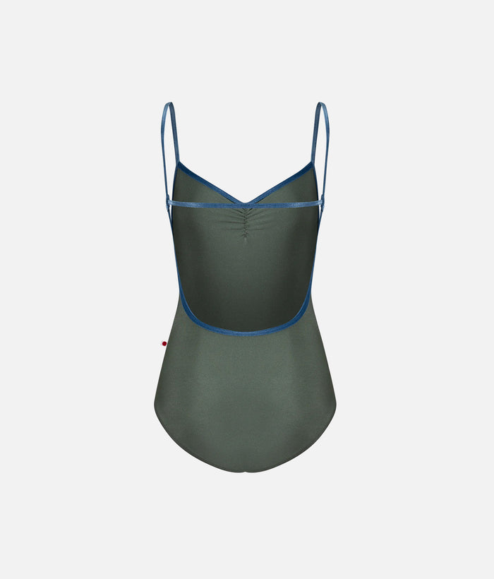TAMARA Ballet Leotard in SAGE, Camisole Dance Leotard with Open Back