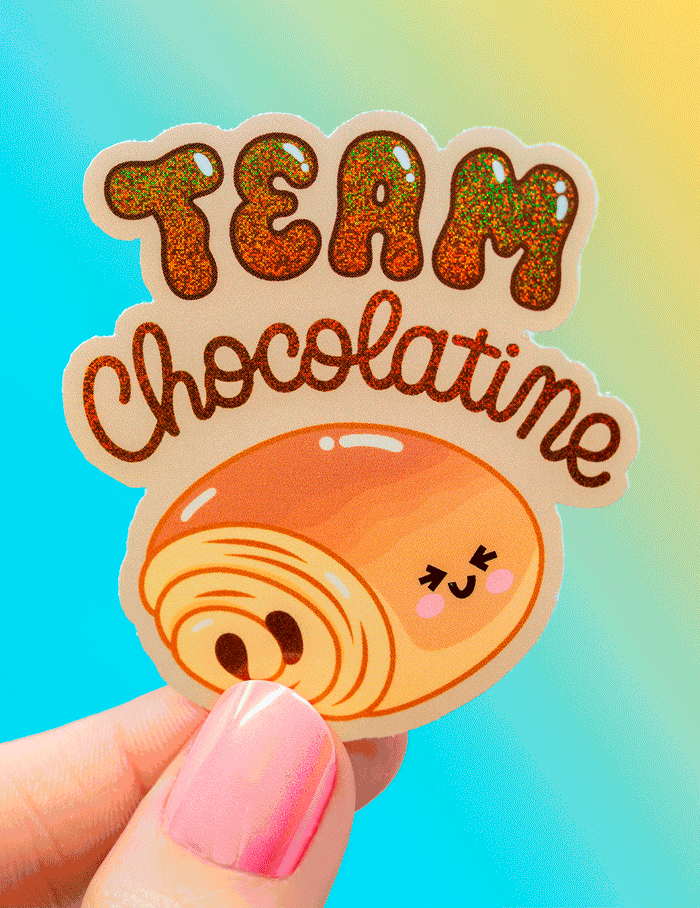 Team chocolatine glitter sticker