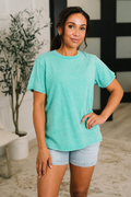 Tera Mineral Wash Tee in Turquoise