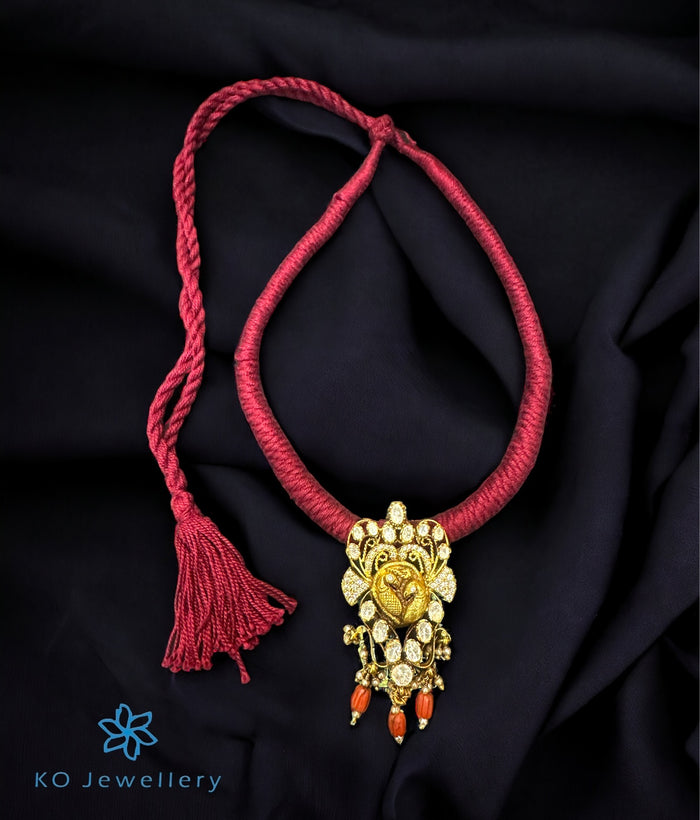 The Alaia Silver Peacock Thread Necklace