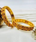 The Aryahi Silver Lakshmi Coin Openable Kada Bracelet (Red/Size 2.2/2.4/2.6/2.8)