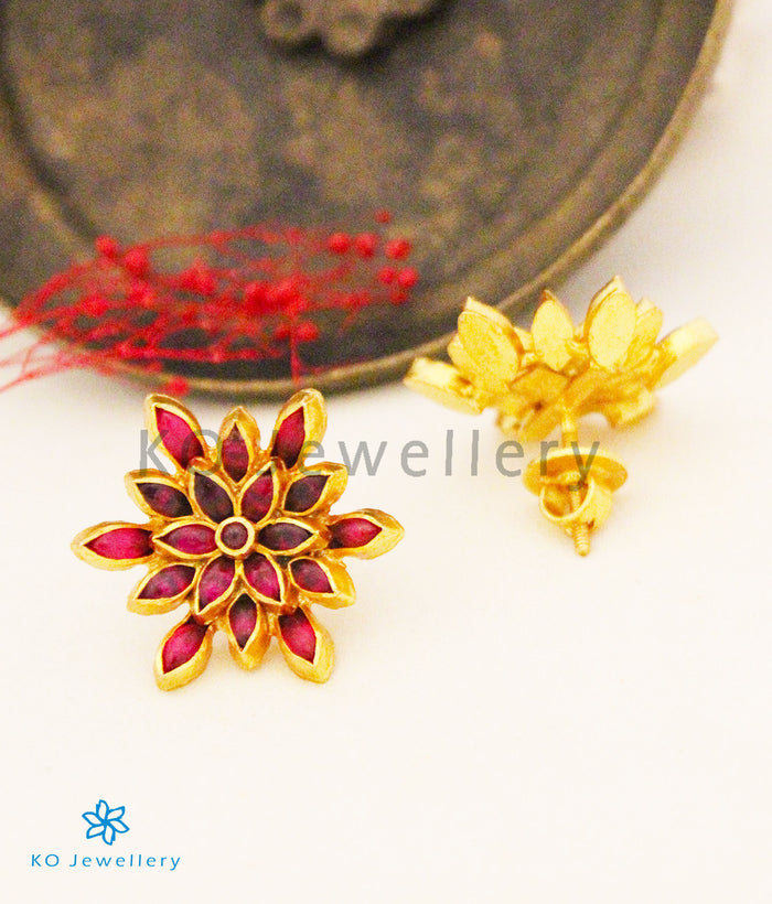 The Padma Silver Lotus Pendant (Red)