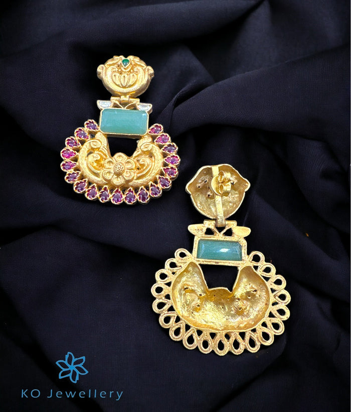 The Silver Peacock Kundan Earrings