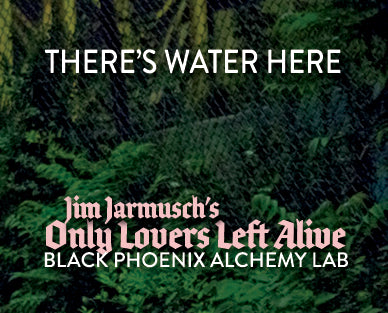 Text overlay on a forest background with 'Only Lovers Left Alive' and 'Black Phoenix Alchemy Lab' branding.