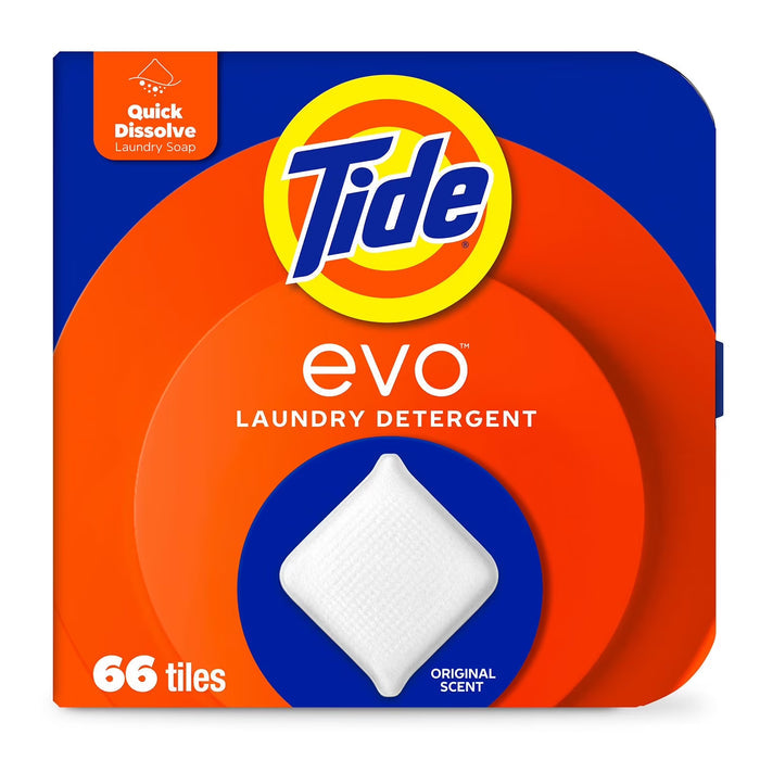 Tide evo Laundry Detergent Fiber Tiles, Original - 66 ct