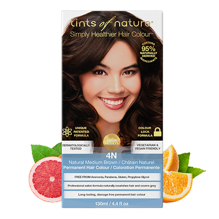 Tints of Nature 4N Natural Medium Brown Hair Color 130ml