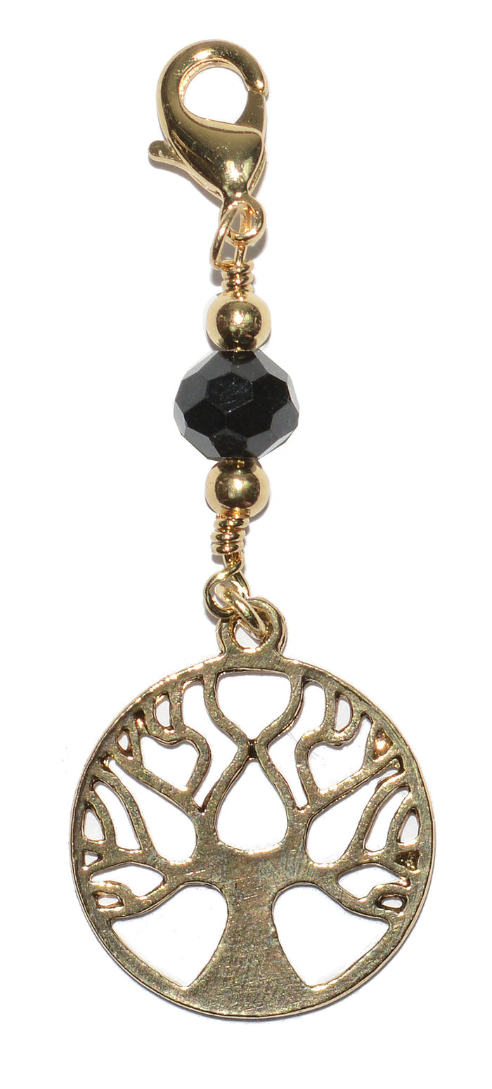 Tree of Life Hair Charm – Large Gold Ponytail Accessory front view