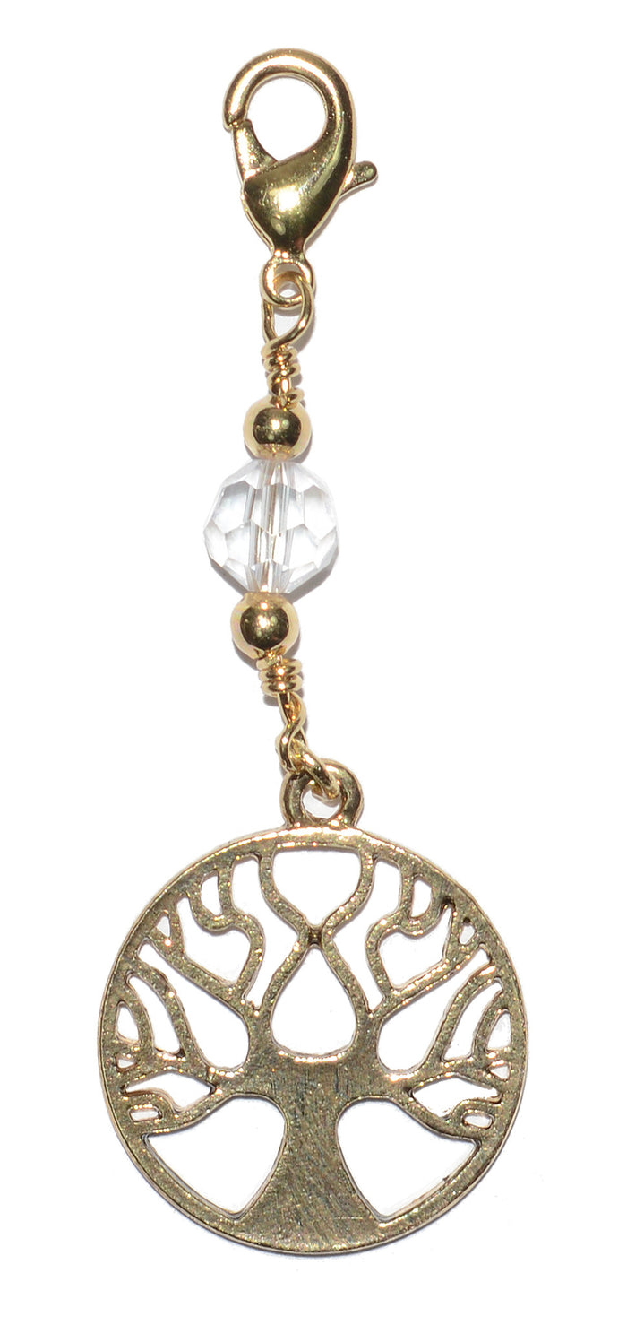 Tree of Life Hair Charm – Large Gold Ponytail Accessory front view