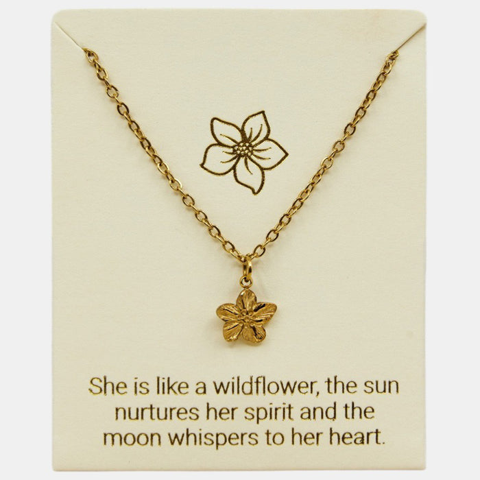 Tropical Bloom Inspiration Necklace in Gold or Silver