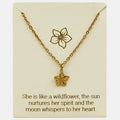 Tropical Bloom Inspiration Necklace in Gold or Silver