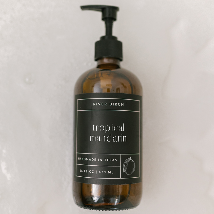 Tropical Mandarin - 16 oz Amber Soap - Handmade - Hand Wash