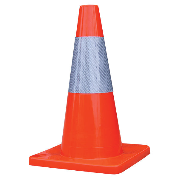 TruForce™ Traffic Cone w/ 6" Reflective Collar, 18", 2 lb, Dayglow Orange, 1/Each
