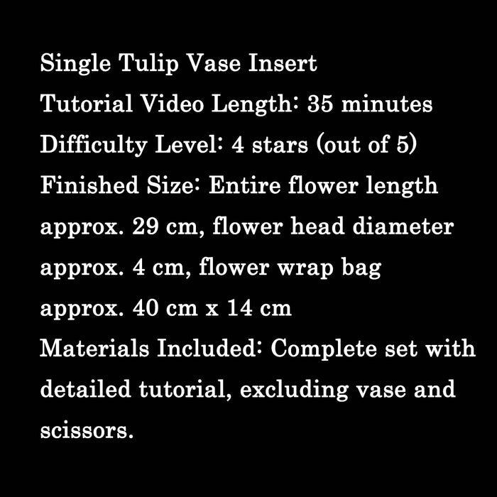 Tulip Chanhua Materials Flowers DIY Kit - Include Detailed Video Tutorial