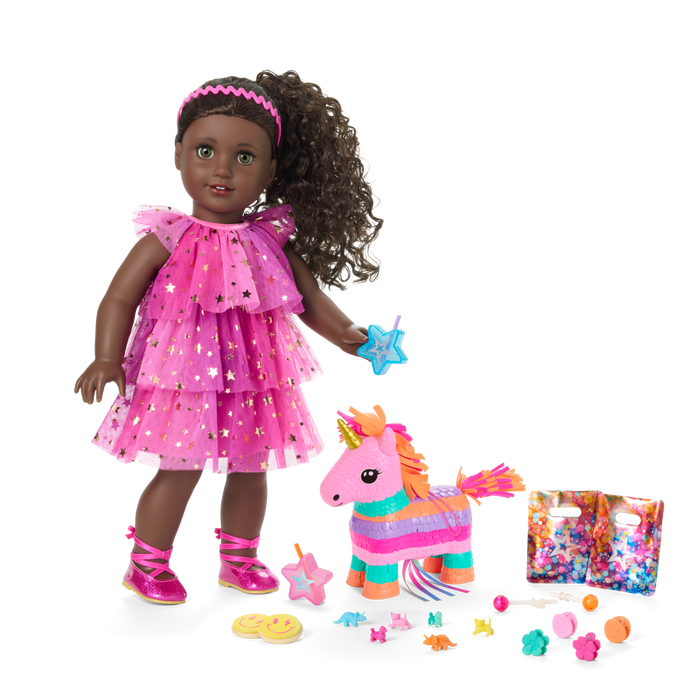 Unicorn Piñata & Party Accessories for 18-inch Dolls