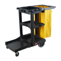 Utility Cart - Hi5 3-Shelf Utility Cart, Open Side, Assembly, Black