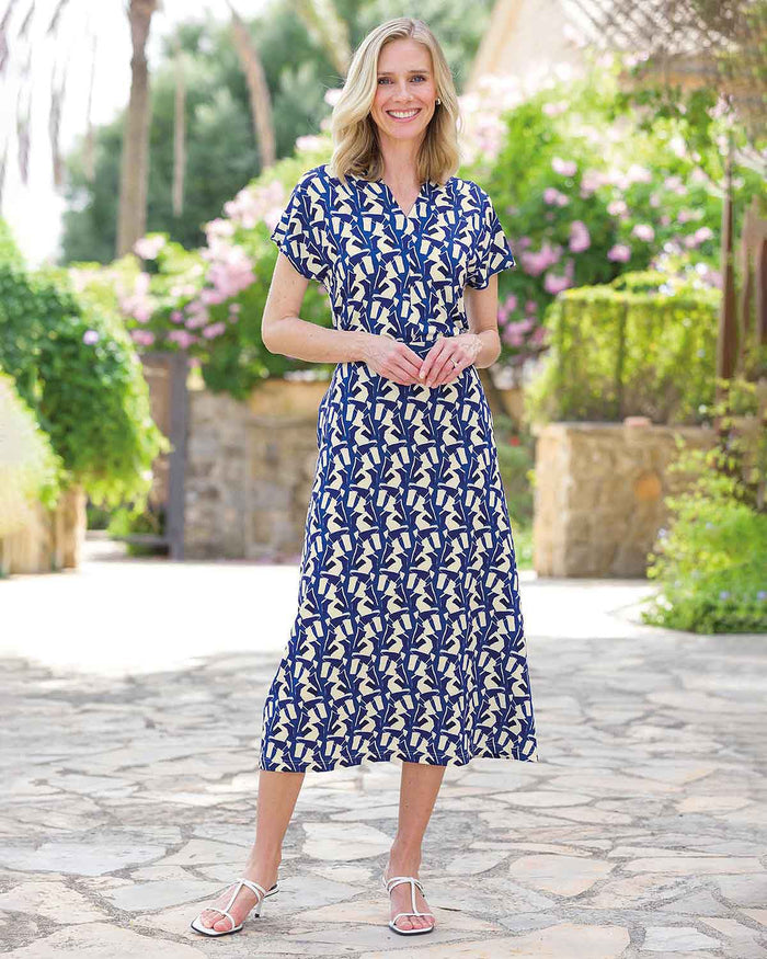 Viviana Patterned Viscose A Line Lined Skirt - Image 2 - Country Collection