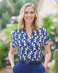Viviana Patterned Viscose Short Sleeved Top - Country Collection