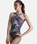 VOILA Halter Dance Leotard with Floral Print, Open Back - DA5126