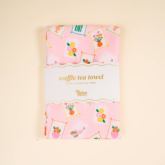 Waffle Tea Towel–It's Mahj Time