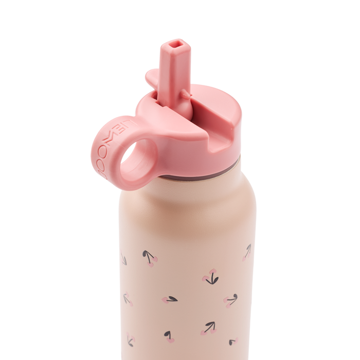 Liewood - Water Bottle - Falk - Mini Cherry Heart - Rosey - Close Look