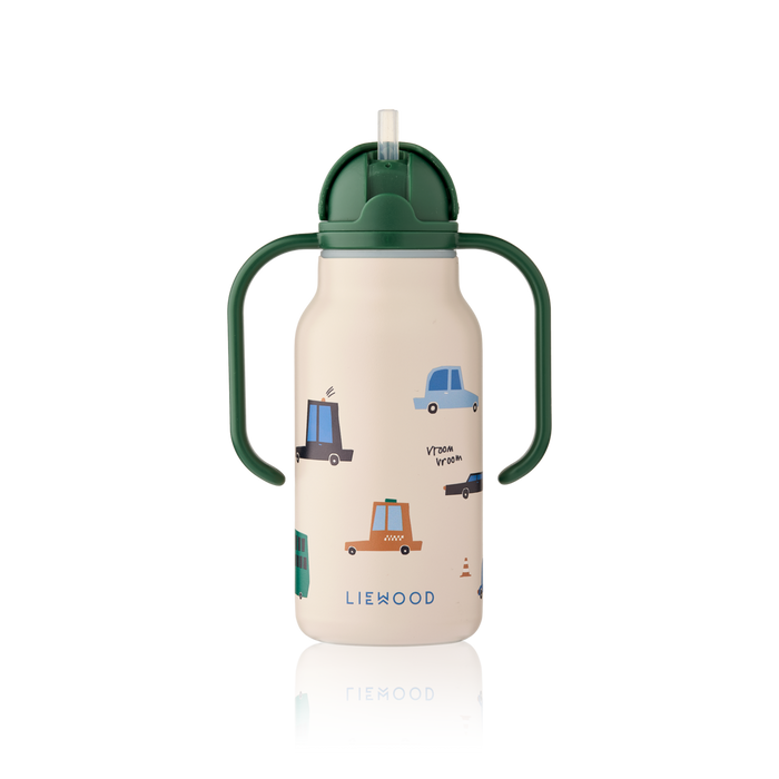 Liewood - Water Bottle - Kimmie - Cars - Sandy - W/Straw