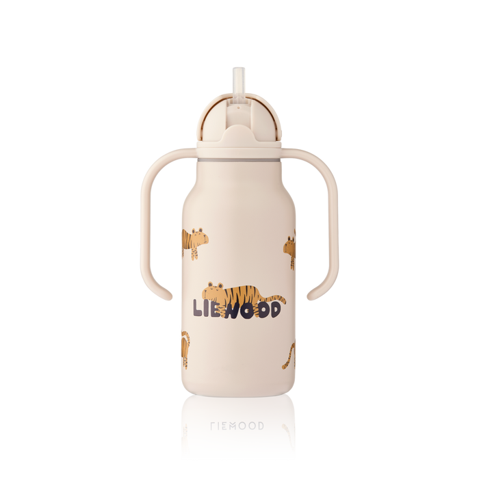 Liewood - Water Bottle - Kimmie - Tiger - Sandy - W/Straw