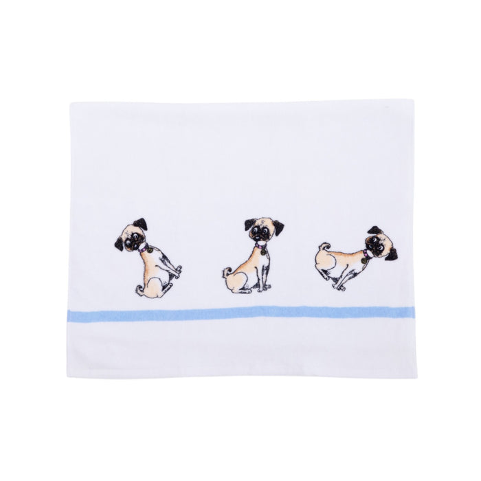 Eloise Weenie dog bath towel on white background
