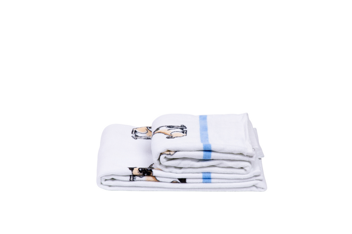 Eloise Weenie bath towel folded side view
