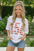 White Stars and Stripes '250' Top