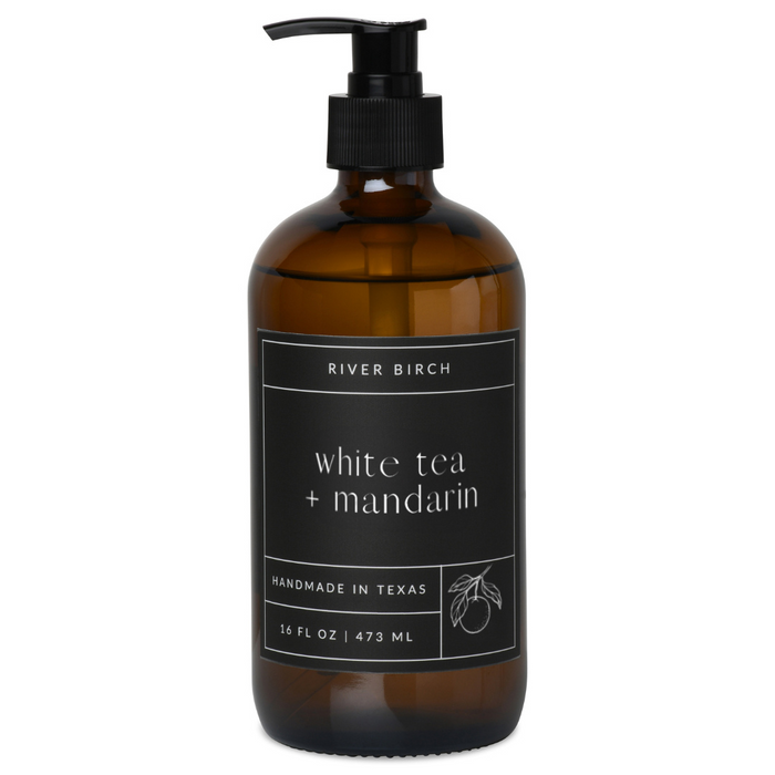 White Tea + Mandarin  - 16 oz Amber Soap - Handmade - Hand Wash