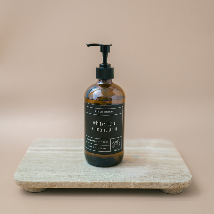 White Tea + Mandarin  - 16 oz Amber Soap - Handmade - Hand Wash