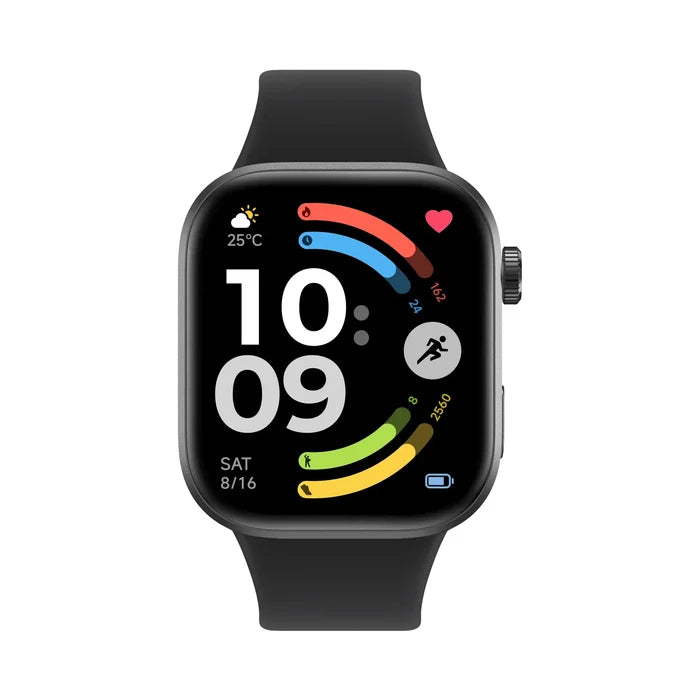 Vooraanzicht van de Xiaomi Redmi Watch 6 in het zwart