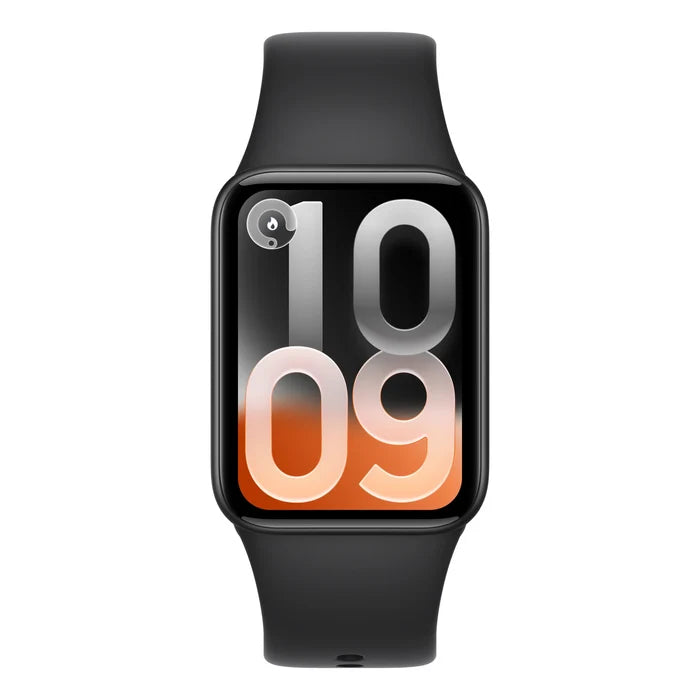 Vooraanzicht van de Xiaomi Smart Band 10 Pro in het zwart