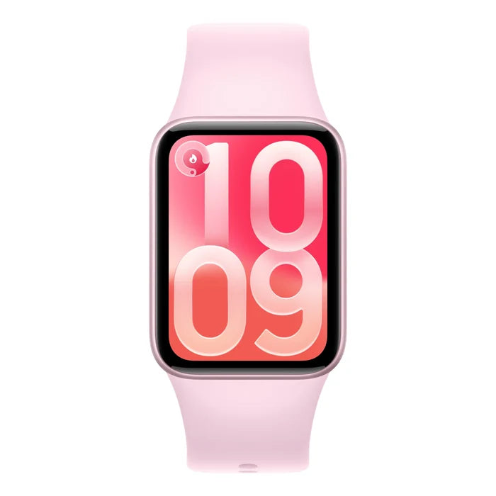Vooraanzicht van de Xiaomi Smart Band 10 Pro in het roze