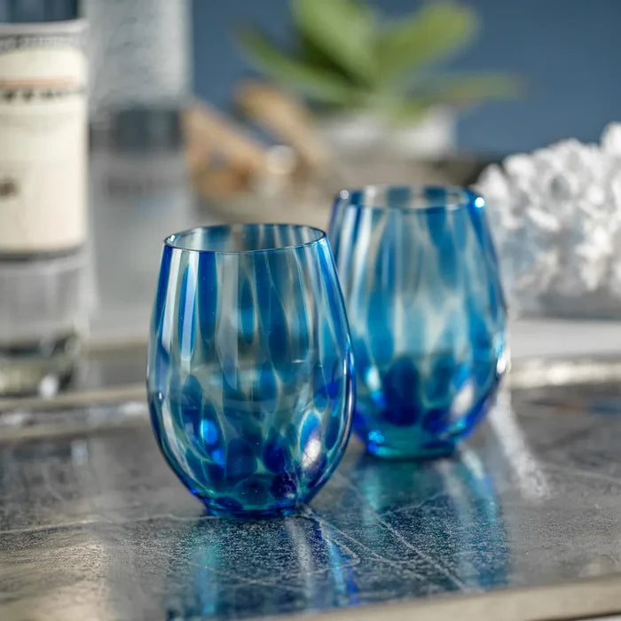 Zodax Blue Tortoise Stemless Glass